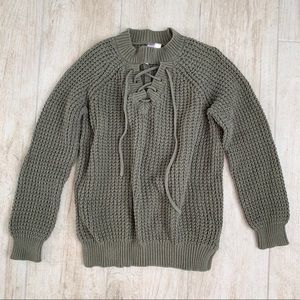 Francesca’s Lace Up Sweater